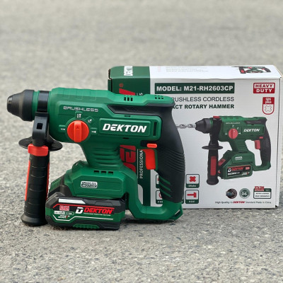 COMBO Máy khoan bê tông pin 21V Dekton M21-RH2603CP KÈM 1 PIN M21-B3000 + 1 SẠC M21-S20 DEKTON + TẶNG 1 PIN M21-B3000 - KM_T8 -HÀNG CHÍNH HÃNG
