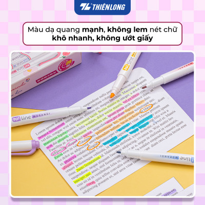 Bút dạ quang màu Morandi Hi! Line Thiên Long HL-024 - Công nghệ chống khô mực