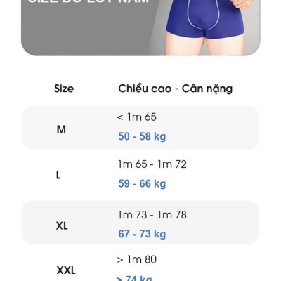 Combo 3 quần lót nam Boxer sợi tre tự nhiên mềm mịn thoáng mát co giãn 4 chiều MRM Manlywear Tặng đôi tất nam Cao Cấp -Màu Ngẫu Nhiên