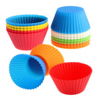 Bộ 10 khuôn silicon 3 lớp làm bánh, rau câu, bánh bông lan, bánh da lợn hình tròn Cupcake – Mã số 1133