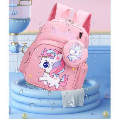 Balo Đi Học Họa Tiết Hoạt Hình Dễ Thương Kèm Ví Nhỏ Cho Trẻ