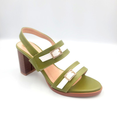 Giày sandal nữ cao gót đế cao 7 phân hàng hiệu rosata hai màu đen xanh thời trang cao cấp ro528