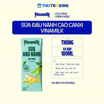 Thùng 48 hộp sữa đậu nành cao canxi Vinamilk 180ml