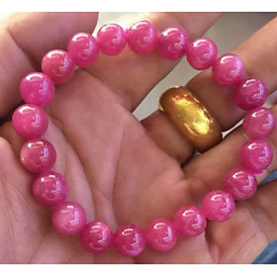 VÒNG TAY VIP ĐÁ RUBBY HỒNG TỰ NHIÊN  SIZE VÒNG  9LY7  NỮ MỆNH HỎA MỆNH THỔ ĐEO SANG TRỌNG ĐẸP LẮM LUÔN Ạ