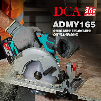 MÁY CƯA ĐĨA TRÒN KHÔNG CHỔI THAN DÙNG PIN 20V/4.0AHX2 DCA ADMY165BM - HÀNG CHÍNH HÃNG