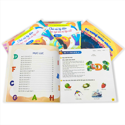 Combo Sách Chữ Cái Kỳ diệu, Từ Vựng Màu Nhiệm và Kho Báu Câu Chuyện có App Bài Giảng cho bé sẵn sàng bước vào lớp 1