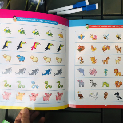 BỘ 4 cuốn làm toán không sợ sai- VỞ VIẾT XOÁ ĐƯỢC TẶNG KÈM 2 bút