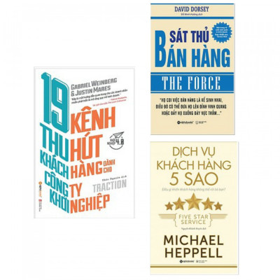Combo sách kinh tế hay : 19 kênh thu hút khách hàng dành cho công ty khởi nghiệp + Sát thủ bán hàng- The force +Dịch vụ khách hàng 5 sao- Combo sách dành cho những người muốn bán hàng thành công - Tặng kèm bookmark thiết kế AHA