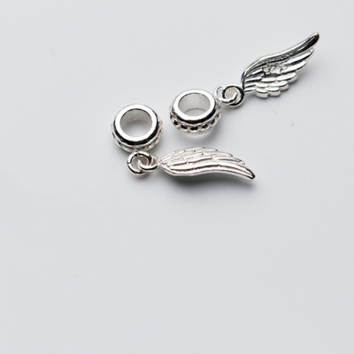 Combo 2 cái charm bạc hình cánh thiên thần mặt treo 2 - Ngọc Quý Gemstones