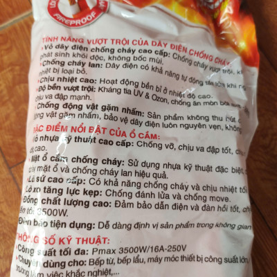 Ổ cắm điện 3 cửa lõi sứ có dây Ominsu Q3500C Plus 3500w, bảo hành 2 năm