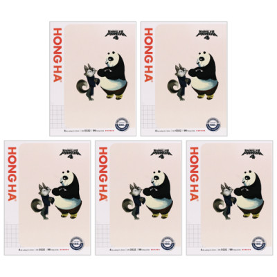 Lốc 5 Tập Học Sinh Class KungFu Panda 4 - 4 Ô Ly Vuông - 96 Trang 100gsm - Hồng Hà 0332 (Mẫu Bìa Giao Ngẫu Nhiên) - Tặng Kèm 1 Cuốn Cùng Loại