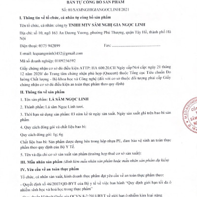 [CHÍNH HÃNG] LÁ SÂM NGỌC LINH - QUỐC BẢO VIỆT NAM | SÂM NGHỊ GIA NGỌC LINH