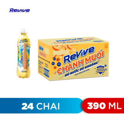 Thùng 24 Chai Nước Giải Khát Revive Chanh Muối (390ml/Chai)