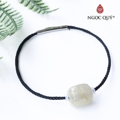 Vòng dây thép đá thạch anh tóc vàng mệnh thủy, kim - Ngọc Quý Gemstones