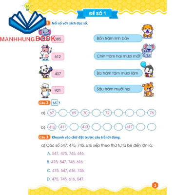 Sách - 45 Đề Ôn Luyện và Kiểm Tra Toán 3 tập 1 - Biên soạn theo chương trình giáo dục phổ thông mới.