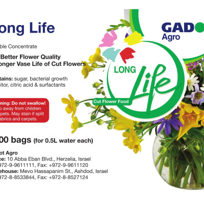 Bột Cắm Hoa ISRAEL (Combo 50 gói dưỡng hoa), Hiệu Longlife giữ hoa tươi lâu gấp 2 lần và 14 ngày không thay nước mới