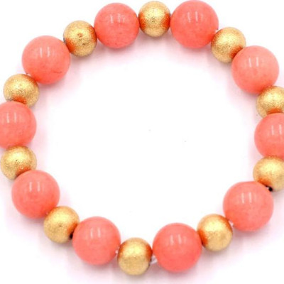 Vòng tay phong thủy - thạch anh hồng đào 10 ly VTAHDHVT1 - hợp mệnh Hỏa, mệnh Thổ