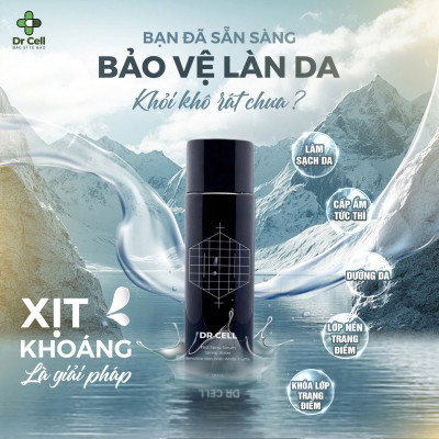 Xịt Khoáng Tế Bào Gốc Dr Cell 120ml cấp ẩm phục hồi da cho da tươi trẻ - Hàng Chính Hãng