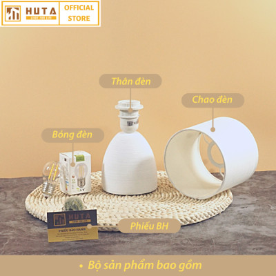 Đèn Ngủ HUTA Light For Life S2 Gốm Sứ Hiện Đại, Decor Trang Trí Phòng Ngủ, Điều Chỉnh Độ Sáng, Đèn Vàng Bóng LED Tiết Kiệm Điện