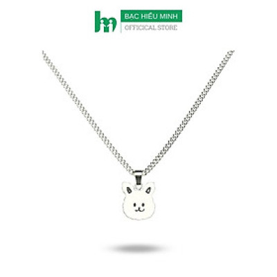 Dây Chuyền, Vòng Cổ Trẻ Em Bạc Ta Hình Mặt Thỏ Có Khắc Chữ Theo Yêu Cầu Bạc Hiểu Minh DTE067