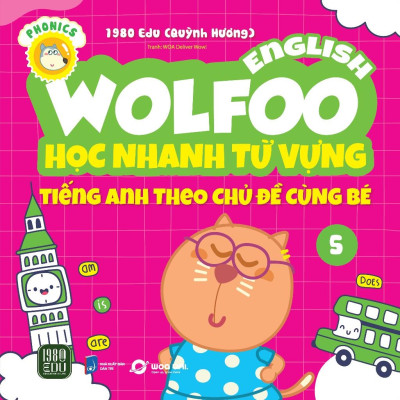 Combo 6 Cuốn Wolfoo English – Học Nhanh Từ Vựng Tiếng Anh  - Bản Quyền