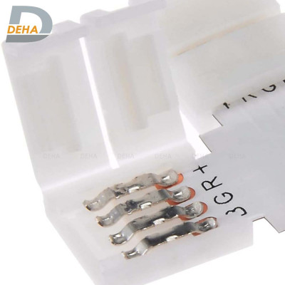 Đầu nối thẳng 4 chân cho led dây dán 5050 RGB đổi màu connector 4P pin 10 mm trang trí dán tường thạch cao, cây máy tính, màn hình, ti vi, TV, Gaming, Tiktok dán tường, chống nước bền đẹp- Chính hãng DEHA