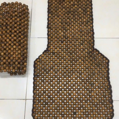 Đệm Lót Ghế Xe Ô Tô Hạt Gỗ Bách Xanh Hạt 1.8cm - Móc Viền Thủ Công ( hình thật )