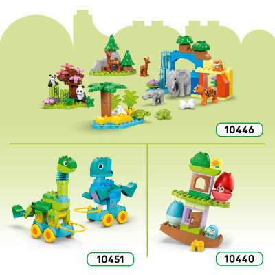 LEGO DUPLO 10448 Đồ Chơi Lắp Ráp 3 Trong 1 Động Vật Đi Trên Bánh Xe (58 chi tiết)