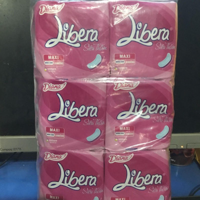 1 Gói Băng Vệ Sinh Diana Libera Siêu Thấm Maxi Không Cánh (Libera Dày Không Cánh) 23cm- 8 Miếng/Gói - Date luôn mới