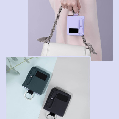 Ốp lưng iRing chống sốc silicon cho Samsung Galaxy Z Flip 4 có nắp đậy bảo vệ Camera hiệu Nillkin Camshield Silky Silicon Case - chống sốc cực tốt, chất liệu cao cấp, trang bị iring đeo tay chống rơi rớt - Hàng nhập khẩu