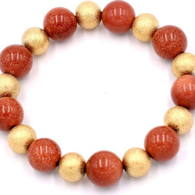 Chuỗi đeo tay - kim sa nâu 12 ly VKSHVM1 - hợp mệnh Thổ, mệnh Mộc