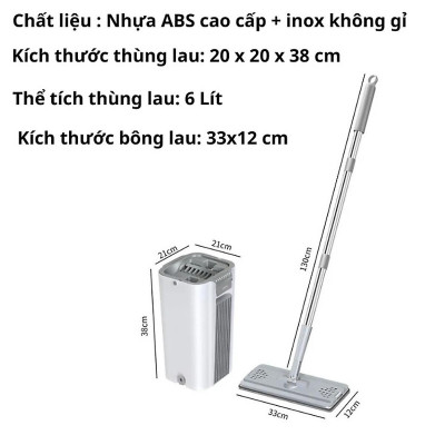 Cây Lau Nhà Tự Vắt Thông Minh MOPScratch Chổi Lau Nhà Tự Vắt Thông Minh Bộ Lau Nhà 360 Độ Cao Cấp Tiện Lợi