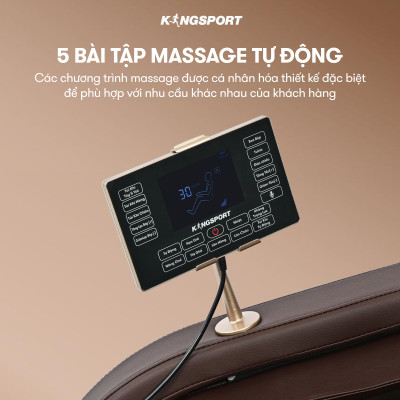 CHỈ GIAO MIỀN BẮC | Ghế massage toàn thân KINGSPORT G9 công nghệ làm ấm Warmtech, 5 bài tập massage tự động thiết lập sẵn