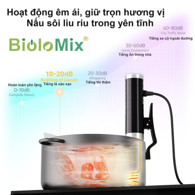 Máy nấu chậm Sous vide dùng cho gia đình thương hiệu Mỹ cao cấp BioloMix SV-9002 - Hàng Chính Hãng