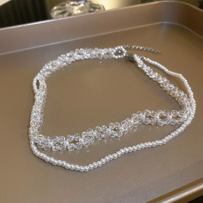 Dây chuyền vòng cổ hạt cườm trong suốt lấp lánh blink blink phong cách Hàn Quốc sang chảnh ấn tượng phong cách hot girl