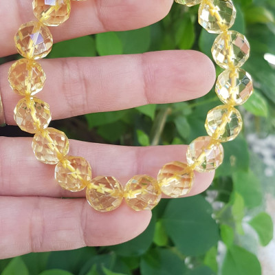 ️️Vòng tay phong thủy nữ đá thạch anh Vàng giác tự nhiên size vòng 10mm vòng màu vàng đẹp hợp nữ mệnh kim thổ thuỷ ạ