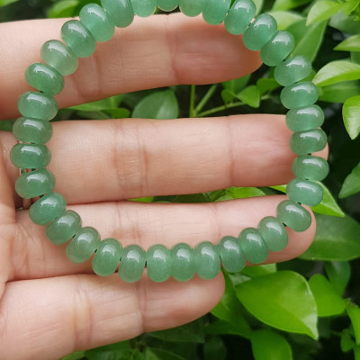 Vòng tay nữ đá thạch anh xanh đồng tiền bánh xe may mắn đẹp Vòng size hạt 8mm Hợp nữ mệnh mộc mệnh hoả mệnh thuỷ  đeo xinh đẹp may mắn tài lộc 