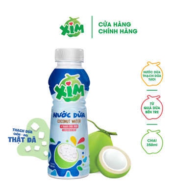 Combo 12 Chai Nước dừa Xim thạch dừa tươi chai PET 350ml