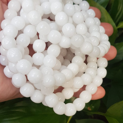 Vòng Tay Nữ Đá Ngọc Hoà Điền TRẮNG bầu Tự Nhiên Size 9li5 đẹp Màu Trắng sáng Nữ mệnh Kim Thủy Mang năng lượng tích cực may mắn tài lộc tốt công việc đeo đẹp xinh tay ạ