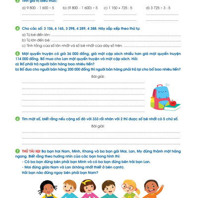 Phiếu Bài Tập Cuối Tuần Toán 4