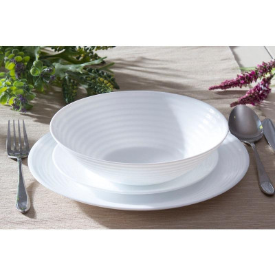 Bộ 6 đĩa (dĩa) thủy tinh Luminarc Harena sâu lòng 23cm N5806*6, dùng lò vi sóng| Hàng chính hãng