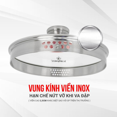 Vung Kính Cường Lực Kalpen Lager Thiết Kế Lỗ Lọc Thông Minh Tiện Dụng