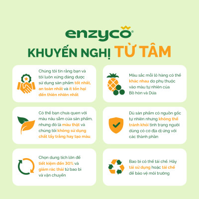 Gel rửa chén bát sinh học cho máy ENZYCO 850ml - Chiết xuất Bồ hòn và Enzyme Dứa