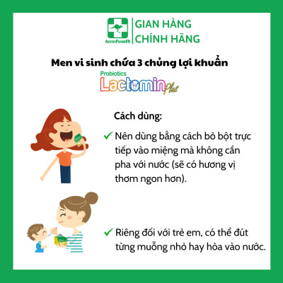 Combo 2 hộp Men Vi Sinh dạng bột thơm ngon LACTOMIN PLUS - Chính Hãng Hàn Quốc - Bổ sung 3 chủng lợi khuẩn bao vi nang