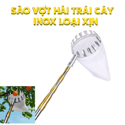 Bộ Sào Vợt Inox Hái Trái Cây Trên Cao 6M – Rút Dài, Kèm 4 Phụ Kiện Cao Cấp Loại 1