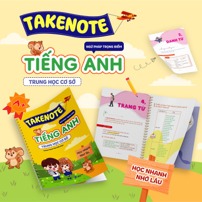 Sách - Takenote Ngữ Pháp Trọng Điểm Tiếng Anh Trung Học Cơ Sở