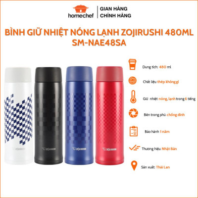 Bình giữ nhiệt nóng-lạnh Zojirushi 480ml SM-NAE48, sản xuất tại Thái Lan, bảo hành giữ nhiệt 1 năm | Hàng chính hãng