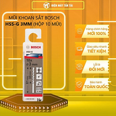 Hộp 10 mũi khoan sắt và inox HSS-Co Bosch 3mm 2608585876