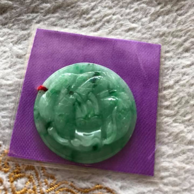 MẶT DÂY CHUYỀN TRÒN NAM ĐEO HÌNH ĐẦU RỒNG TO CHẤT LIỆU ĐÁ CẨM THẠCH XANH BÓNG TƯƠI TỰ NHIÊN KÍCH THƯỚC 32MM DẦY 5MM Ạ 