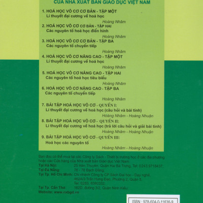 Hóa Học Vô Cơ Nâng Cao - Tập 1: Lý Thuyết Đại Cương Về Hóa Học